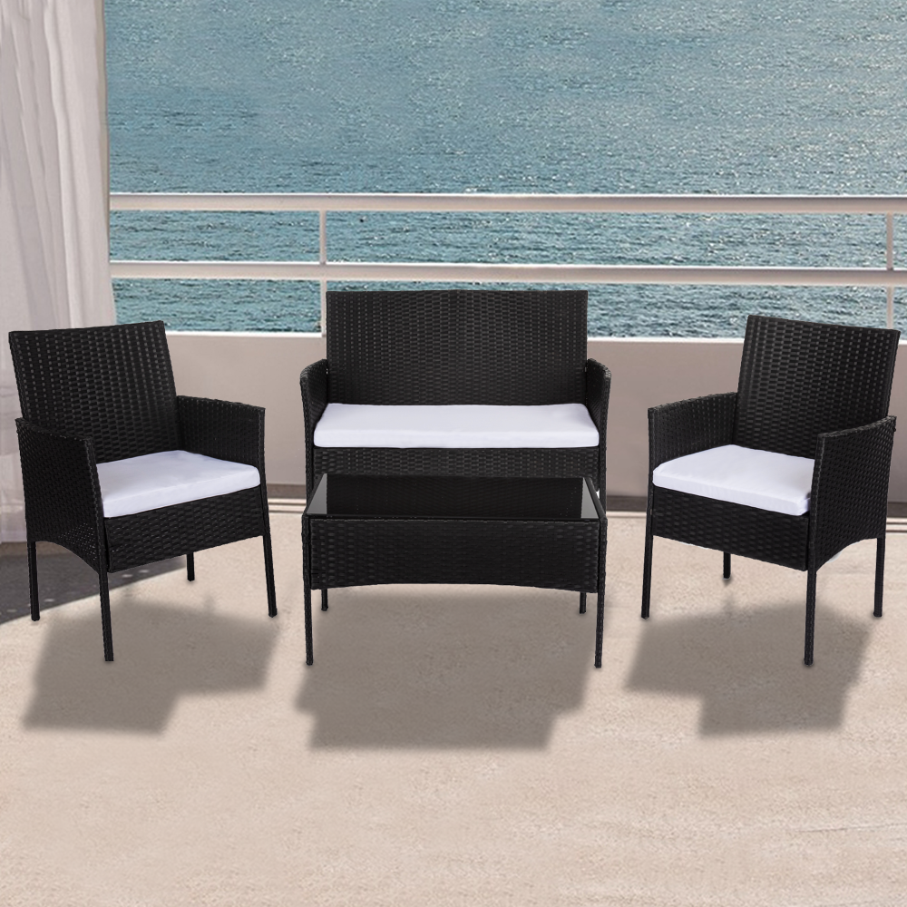 Prahran 4 Seater Wicker Outdoor Lounge Sofa Set